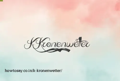 K Kronenwetter