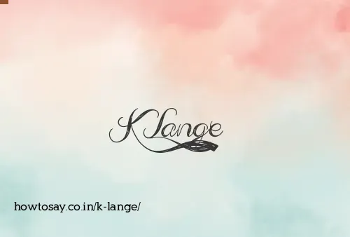 K Lange