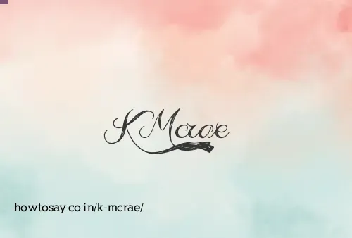 K Mcrae