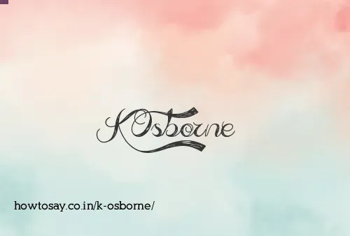 K Osborne