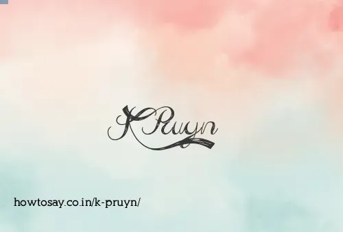 K Pruyn