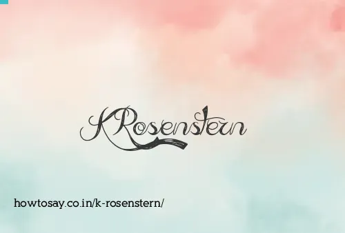 K Rosenstern