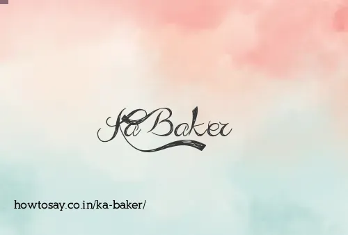 Ka Baker
