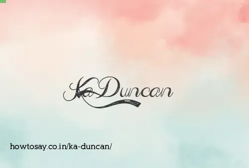Ka Duncan