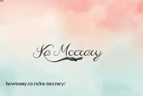 Ka Mccrary