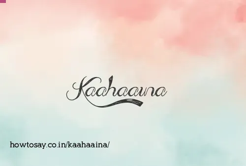 Kaahaaina