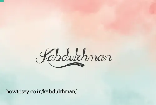 Kabdulrhman