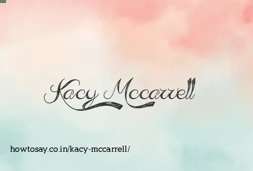Kacy Mccarrell