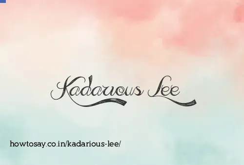 Kadarious Lee