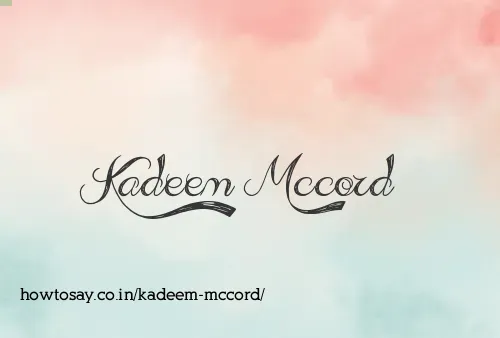 Kadeem Mccord