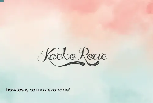 Kaeko Rorie