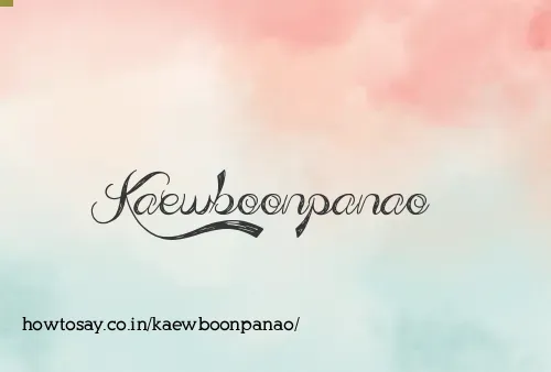 Kaewboonpanao