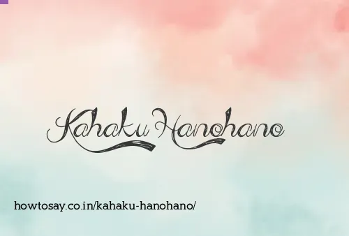 Kahaku Hanohano