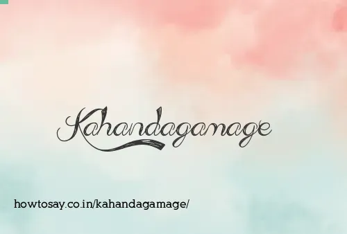Kahandagamage