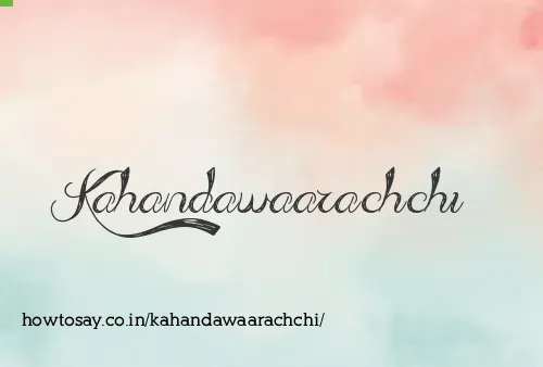 Kahandawaarachchi