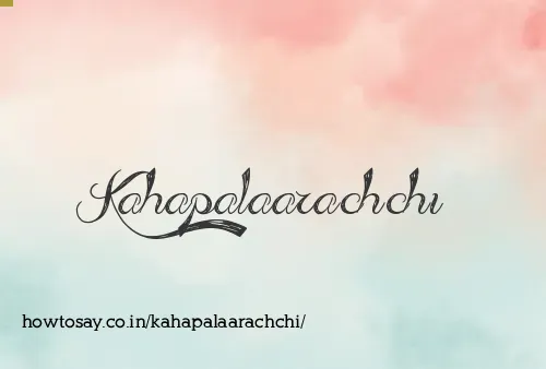 Kahapalaarachchi