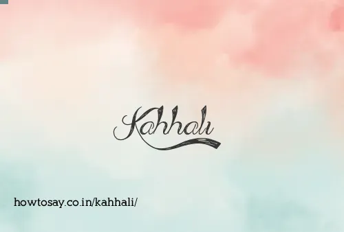 Kahhali