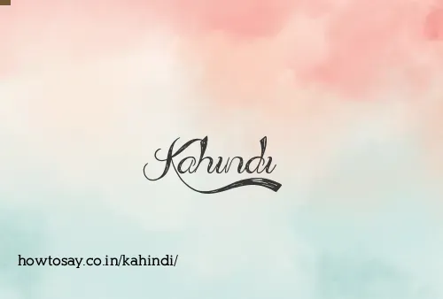 Kahindi