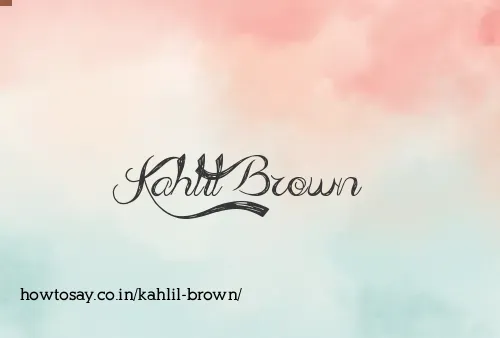 Kahlil Brown