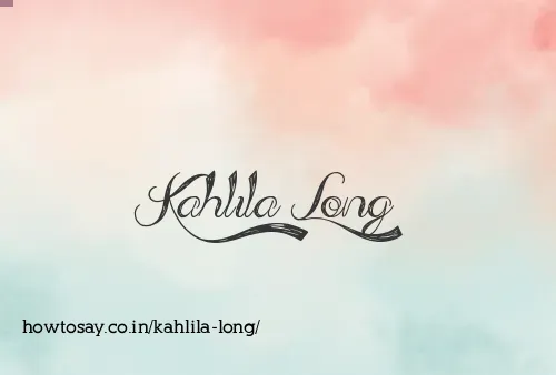 Kahlila Long