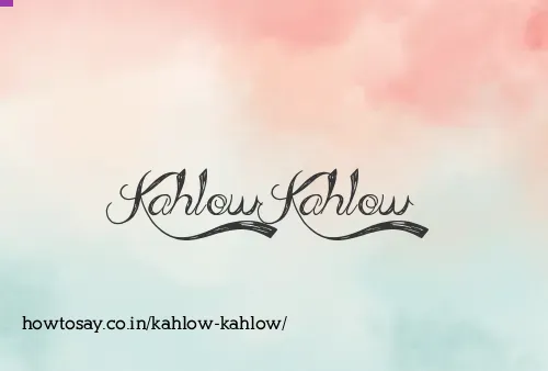 Kahlow Kahlow