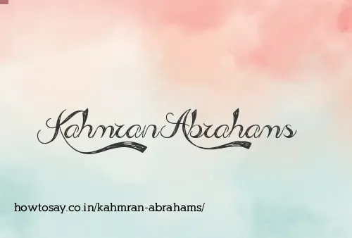 Kahmran Abrahams