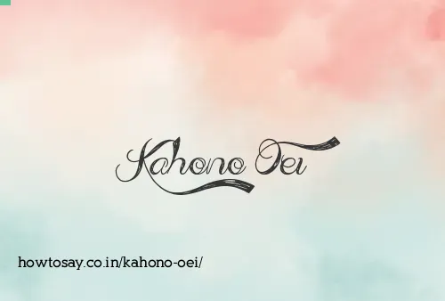 Kahono Oei