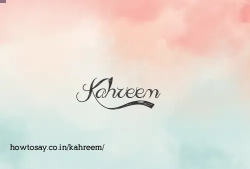 Kahreem