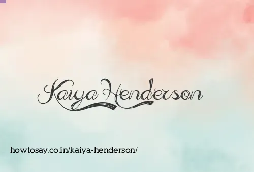 Kaiya Henderson