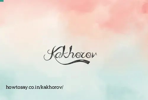 Kakhorov