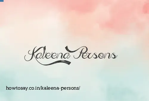 Kaleena Persons