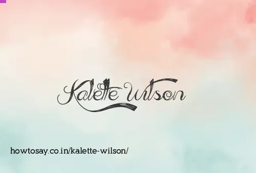 Kalette Wilson