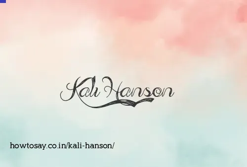 Kali Hanson