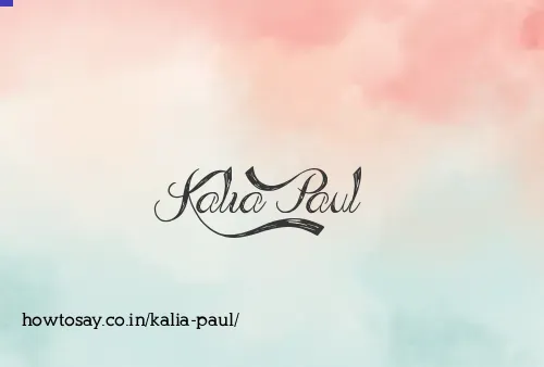 Kalia Paul