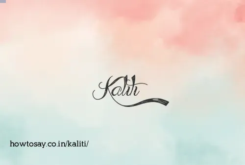 Kaliti