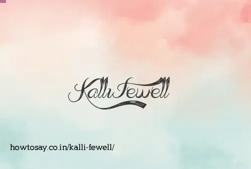Kalli Fewell