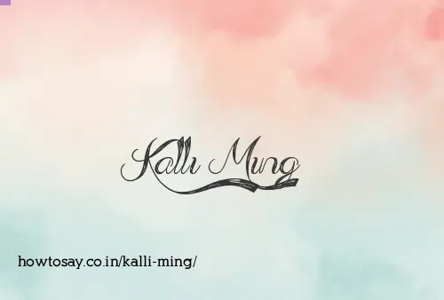 Kalli Ming