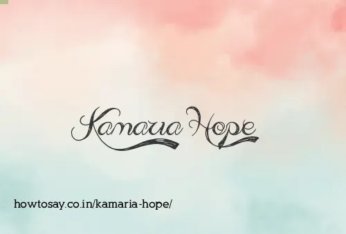 Kamaria Hope