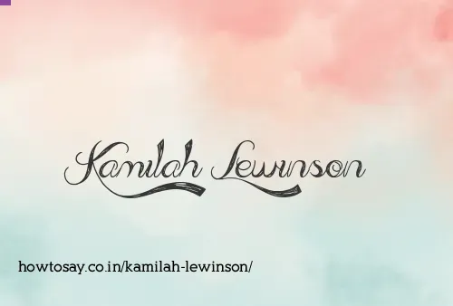Kamilah Lewinson