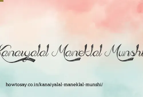 Kanaiyalal Maneklal Munshi