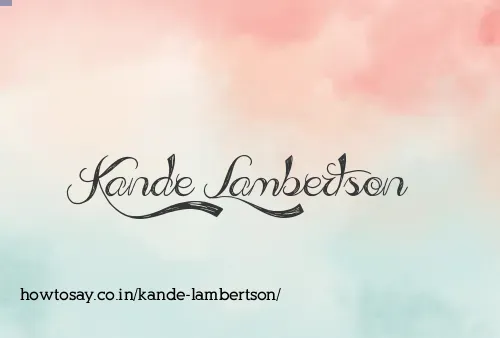Kande Lambertson