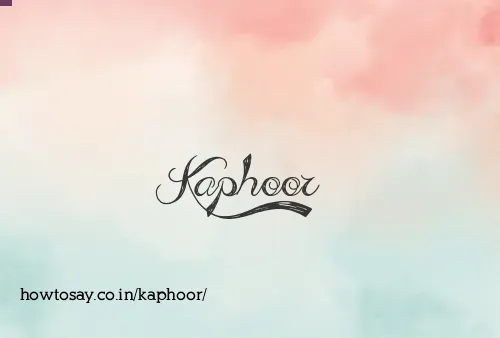 Kaphoor