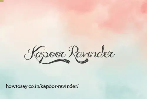 Kapoor Ravinder