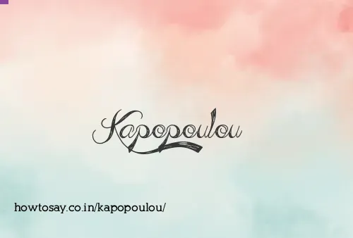 Kapopoulou