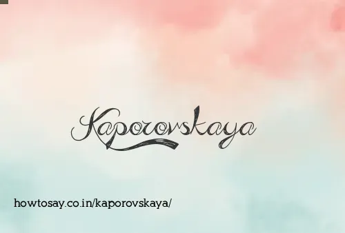Kaporovskaya