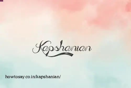 Kapshanian