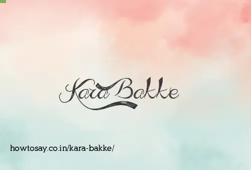 Kara Bakke