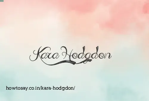 Kara Hodgdon