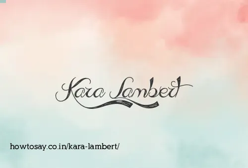 Kara Lambert
