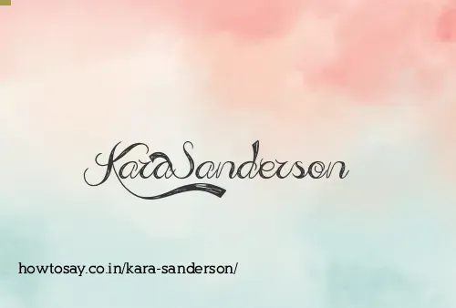 Kara Sanderson